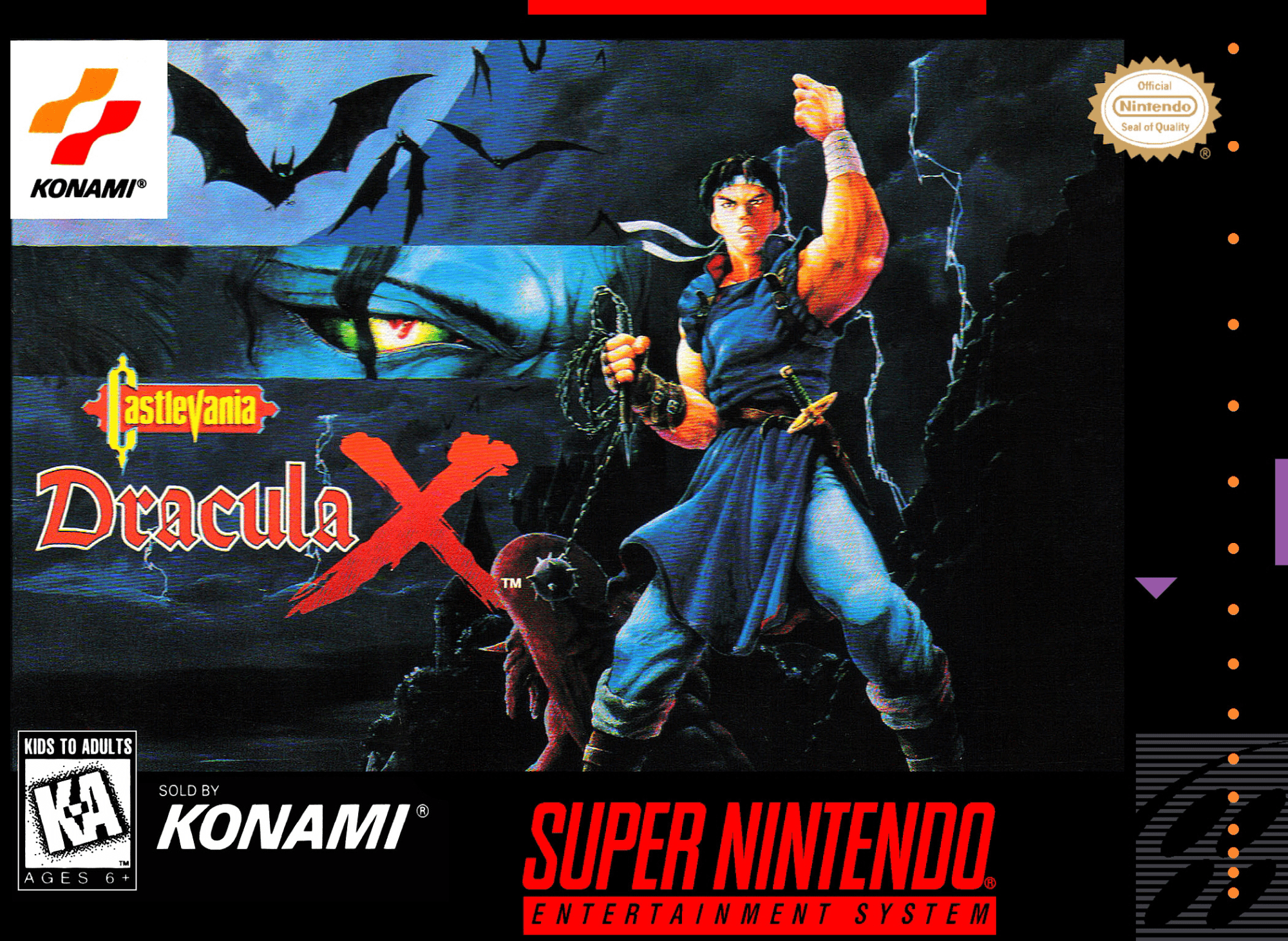 Castlevania Dracula X box art for Super Nintendo